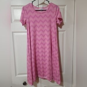 LuLaRoe Pink Zigzag Kids Dress